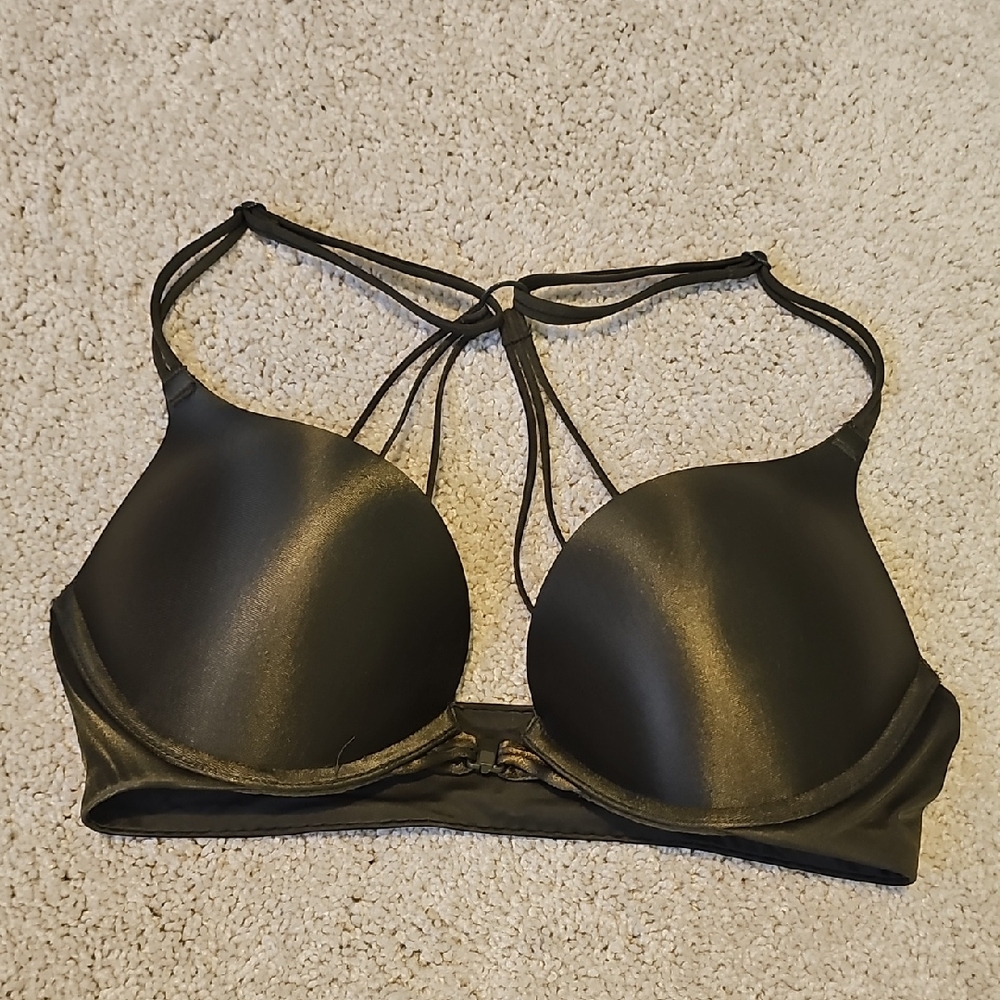 Victoria's Secret Dark Green Satin Bra
